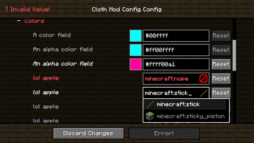 Cloth Config API Modpack [1.14 to 1.21.4]